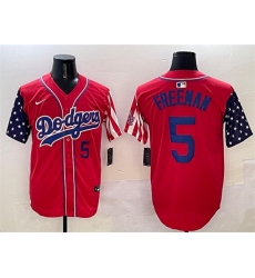 Men Los Angeles Dodgers 5 Freddie Freeman Red Limited Stitched Baseball Jersey