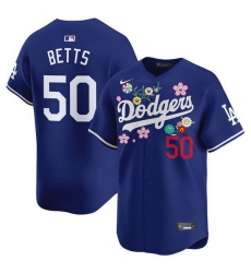 Men Los Angeles Dodgers 50 Mookie Betts Royal Takashi Murakami 2025 Vapor Limited Stitched Baseball Jersey