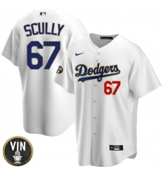 Men Los Angeles Dodgers 67 Vin Scully 2022 White Vin Scully Patch Cool Base Stitched Baseball Jersey Men Los Angeles Dodgers 67 Vin Scully 2022 White Vin Scully Patch Cool Base Stitched Baseball Jersey