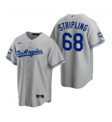 Men Los Angeles Dodgers 68 Ross Stripling Gray 2020 World Series Champions Road Replica Jersey Men Los Angeles Dodgers 68 Ross Stripling Gray 2020 World Series Champions Road Replica Jersey
