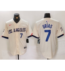 Men Los Angeles Dodgers 7 Julio Urias Cream Stitched Baseball Jersey2 Men Los Angeles Dodgers 7 Julio Urias Cream Stitched Baseball Jersey2