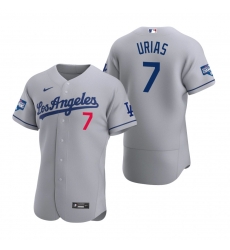 Men Los Angeles Dodgers 7 Julio Urias Gray 2020 World Series Champions Road Flex Base Jersey Men Los Angeles Dodgers 7 Julio Urias Gray 2020 World Series Champions Road Flex Base Jersey