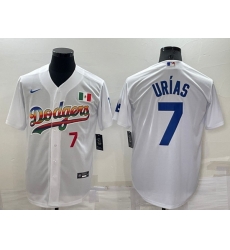 Men Los Angeles Dodgers 7 Julio Urias White Cool Base Stitched Baseball Jersey Men Los Angeles Dodgers 7 Julio Urias White Cool Base Stitched Baseball Jersey