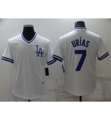 Men Los Angeles Dodgers 7 Julio Urias White Stitched Baseball jersey Men Los Angeles Dodgers 7 Julio Urias White Stitched Baseball jersey