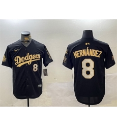 Men Los Angeles Dodgers 8 Enrique Hernandez Black Gold 2024 World Series With Fernando Memorial Patch Limited Stitched Baseball Jersey Men Los Angeles Dodgers 8 Enrique Hernandez Black Gold 2024 World Series With Fernando Memorial Patch Limited Stitched Baseball Jersey