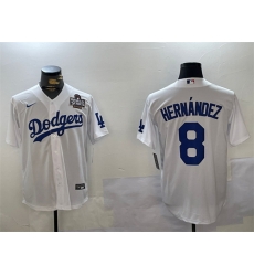 Men Los Angeles Dodgers 8 Enrique Hernandez White 2024 World Series Cool Base Stitched Baseball Jersey Men Los Angeles Dodgers 8 Enrique Hernandez White 2024 World Series Cool Base Stitched Baseball Jersey