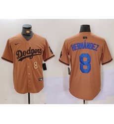 Men Los Angeles Dodgers 8 Kik E9 Hernandez Brown Cool Base Stitched Baseball Jersey 2 Men Los Angeles Dodgers 8 Kik E9 Hernandez Brown Cool Base Stitched Baseball Jersey 2