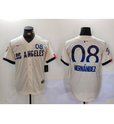 Men Los Angeles Dodgers 8 Kike Hernandez Cream 2024 City Connect Limited Stitched Baseball Jersey Men Los Angeles Dodgers 8 Kike Hernandez Cream 2024 City Connect Limited Stitched Baseball Jersey
