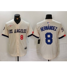 Men Los Angeles Dodgers 8 Kike Hernandez Cream Stitched Baseball Jersey 3 Men Los Angeles Dodgers 8 Kike Hernandez Cream Stitched Baseball Jersey 3