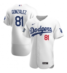 Men Los Angeles Dodgers 81 Victor Gonzalez Men Nike White Home 2020 World Series Bound Flex Base Player MLB Jersey Men Los Angeles Dodgers 81 Victor Gonzalez Men Nike White Home 2020 World Series Bound Flex Base Player MLB Jersey