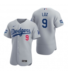 Men Los Angeles Dodgers 9 Gavin Lux Gray 2020 World Series Champions Flex Base Jersey Men Los Angeles Dodgers 9 Gavin Lux Gray 2020 World Series Champions Flex Base Jersey