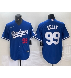 Men Los Angeles Dodgers 99 Joe Kelly Blue City Connect Cool Base Stitched Baseball Jersey 7 Men Los Angeles Dodgers 99 Joe Kelly Blue City Connect Cool Base Stitched Baseball Jersey 7