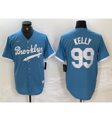 Men Los Angeles Dodgers 99 Joe Kelly Light Blue Throwback Cool Base Stitched Baseball Jersey Men Los Angeles Dodgers 99 Joe Kelly Light Blue Throwback Cool Base Stitched Baseball Jersey