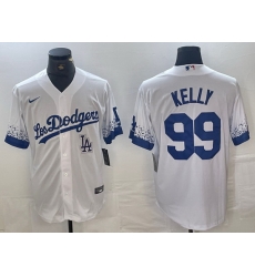 Men Los Angeles Dodgers 99 Joe Kelly White City Connect Cool Base Stitched Baseball Jersey 6 Men Los Angeles Dodgers 99 Joe Kelly White City Connect Cool Base Stitched Baseball Jersey 6