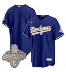 Men Los Angeles Dodgers Blank Royal 2026 Alternate Gold Collection Stadium Stitched Baseball Jersey