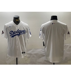 Men Los Angeles Dodgers Blank White 2024 World Series Champions With Fernando Memorial Patch Home Limited Stitched Baseball Jersey Men Los Angeles Dodgers Blank White 2024 World Series Champions With Fernando Memorial Patch Home Limited Stitched Baseball Jersey