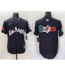 Men Los Angeles Dodgers Team Big Logo Black Mexico 2025 LA Gothic Style With Fernando Patch Vapor Premier Limited Stitched Baseball Jersey 004 Men Los Angeles Dodgers Team Big Logo Black Mexico 2025 LA Gothic Style With Fernando Patch Vapor Premier Limited Stitched Baseball Jersey 004