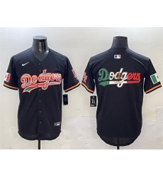Men Los Angeles Dodgers Team Big Logo Black Mexico Limited Stitched Baseball Jersey