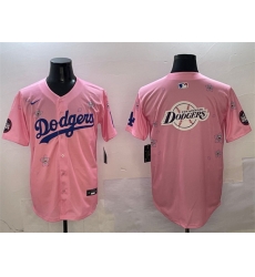 Men Los Angeles Dodgers Team Big Logo Pink 2025 Tokyo Series Limited Stitched Baseball Jersey