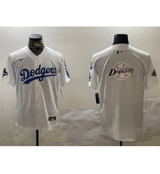 Men Los Angeles Dodgers Team Big Logo White 2024 World Series Champions With Fernando Memorial Patch Home Limited Stitched Baseball Jersey Men Los Angeles Dodgers Team Big Logo White 2024 World Series Champions With Fernando Memorial Patch Home Limited Stitched Baseball Jersey