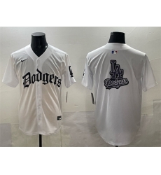 Men Los Angeles Dodgers Team Big Logo White 2025 LA Gothic Style Vapor Premier Limited Stitched Baseball Jersey
