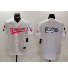Men Los Angeles Dodgers Team Big Logo White Pink Vin 26 Kobe Patch Stitched Baseball Jersey 7 Men Los Angeles Dodgers Team Big Logo White Pink Vin 26 Kobe Patch Stitched Baseball Jersey 7