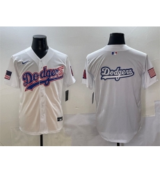 Men Los Angeles Dodgers Team Big Logo White With American Flag Patch Limited Stitched Baseball Jersey 2 761 Men Los Angeles Dodgers Team Big Logo White With American Flag Patch Limited Stitched Baseball Jersey 2 761