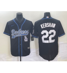 Men's Los Angeles Dodgers #22 Clayton Kershaw Black Cool Base Stitched Baseball Jersey Men's Los Angeles Dodgers #22 Clayton Kershaw Black Cool Base Stitched Baseball Jersey