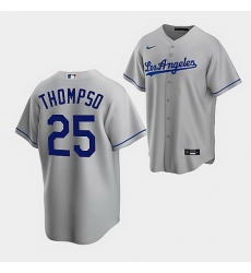 Men's Los Angeles Dodgers #25 Trayce Thompson Gray Cool Base Stitched Baseball Jersey Men's Los Angeles Dodgers #25 Trayce Thompson Gray Cool Base Stitched Baseball Jersey