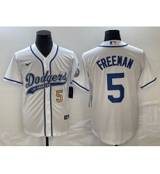 Men's Los Angeles Dodgers #5 Freddie Freeman Number White Cool Base Stitched Baseball Jersey Men's Los Angeles Dodgers #5 Freddie Freeman Number White Cool Base Stitched Baseball Jersey