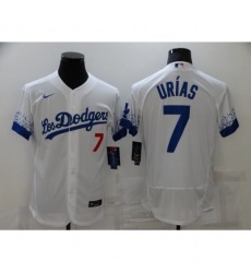 Men's Los Angeles Dodgers #7 Julio Urias White Elite City Player Jersey Men's Los Angeles Dodgers #7 Julio Urias White Elite City Player Jersey