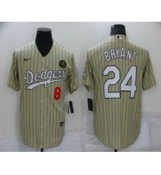 Men's Los Angeles Dodgers #8 #24 Kobe Bryant Cream Pinstripe Stitched MLB Cool Base Nike Jersey Men's Los Angeles Dodgers #8 #24 Kobe Bryant Cream Pinstripe Stitched MLB Cool Base Nike Jersey