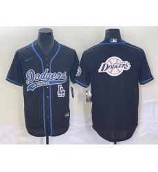 Men's Los Angeles Dodgers Black Team Big Logo With Patch Cool Base Stitched Baseball Jersey2 Men's Los Angeles Dodgers Black Team Big Logo With Patch Cool Base Stitched Baseball Jersey2