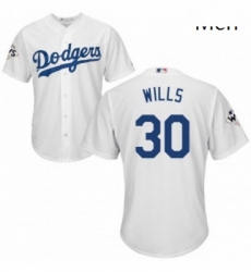 Mens Majestic Los Angeles Dodgers 30 Maury Wills Replica White Home 2017 World Series Bound Cool Base MLB Jersey Mens Majestic Los Angeles Dodgers 30 Maury Wills Replica White Home 2017 World Series Bound Cool Base MLB Jersey
