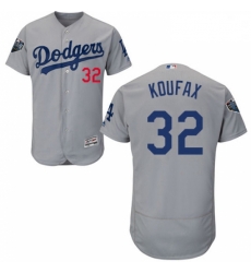 Mens Majestic Los Angeles Dodgers 32 Sandy Koufax Gray Alternate Flex Base Authentic Collection 2018 World Series Jersey Mens Majestic Los Angeles Dodgers 32 Sandy Koufax Gray Alternate Flex Base Authentic Collection 2018 World Series Jersey