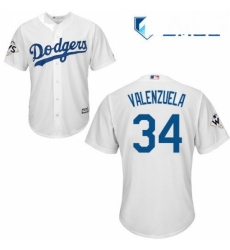Mens Majestic Los Angeles Dodgers 34 Fernando Valenzuela Replica White Home 2017 World Series Bound Cool Base MLB Jersey Mens Majestic Los Angeles Dodgers 34 Fernando Valenzuela Replica White Home 2017 World Series Bound Cool Base MLB Jersey