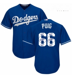 Mens Majestic Los Angeles Dodgers 66 Yasiel Puig Authentic Royal Blue Team Logo Fashion Cool Base MLB Jersey Mens Majestic Los Angeles Dodgers 66 Yasiel Puig Authentic Royal Blue Team Logo Fashion Cool Base MLB Jersey