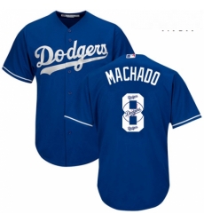 Mens Majestic Los Angeles Dodgers 8 Manny Machado Authentic Royal Blue Team Logo Fashion Cool Base MLB Jersey Mens Majestic Los Angeles Dodgers 8 Manny Machado Authentic Royal Blue Team Logo Fashion Cool Base MLB Jersey