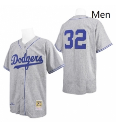 Mens Mitchell and Ness Los Angeles Dodgers 32 Sandy Koufax Authentic Grey Throwback MLB Jersey Mens Mitchell and Ness Los Angeles Dodgers 32 Sandy Koufax Authentic Grey Throwback MLB Jersey