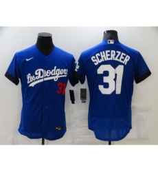 Men's Nike Los Angeles Dodgers #31 Max Scherzer Blue Elite City Player Jersey Men's Nike Los Angeles Dodgers #31 Max Scherzer Blue Elite City Player Jersey
