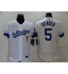 Men's Nike Los Angeles Dodgers #5 Corey Seager White Elite City Player Jersey Men's Nike Los Angeles Dodgers #5 Corey Seager White Elite City Player Jersey