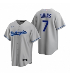 Mens Nike Los Angeles Dodgers 7 Julio Urias Gray Road Stitched Baseball Jerse Mens Nike Los Angeles Dodgers 7 Julio Urias Gray Road Stitched Baseball Jerse