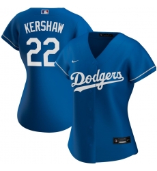 Los Angeles Dodgers 22 Clayton Kershaw Nike Women Alternate 2020 MLB Player Jersey Royal Los Angeles Dodgers 22 Clayton Kershaw Nike Women Alternate 2020 MLB Player Jersey Royal