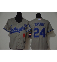 Los Angeles Dodgers 8 24 Kobe Bryant Women Nike Grey Cool Base 2020 KB Patch MLB Jersey Los Angeles Dodgers 8 24 Kobe Bryant Women Nike Grey Cool Base 2020 KB Patch MLB Jersey