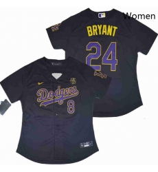 Women Dodgers 8 Kobe Bryant Black Purple Yellow Cool Base Stitched MLB Jersey Women Dodgers 8 Kobe Bryant Black Purple Yellow Cool Base Stitched MLB Jersey