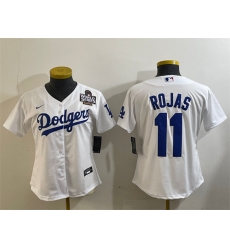 Women Los Angeles Dodgers 11 Miguel Rojas White 2024 World Series Cool Base Stitched Baseball Jersey Women Los Angeles Dodgers 11 Miguel Rojas White 2024 World Series Cool Base Stitched Baseball Jersey