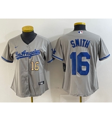 Women Los Angeles Dodgers 16 Will Smith Grey Stitched Jersey 3 Women Los Angeles Dodgers 16 Will Smith Grey Stitched Jersey 3