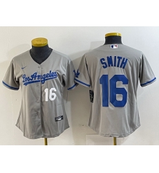 Women Los Angeles Dodgers 16 Will Smith Grey Stitched Jersey 5 Women Los Angeles Dodgers 16 Will Smith Grey Stitched Jersey 5