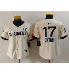 Women Los Angeles Dodgers 17 Shohei Ohtani Cream Stitched Baseball Jersey2 Women Los Angeles Dodgers 17 Shohei Ohtani Cream Stitched Baseball Jersey2