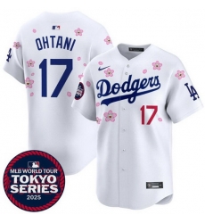 Women Los Angeles Dodgers 17  Shohei Ohtani White 2025 Tokyo Series Limited Stitched Baseball Jersey